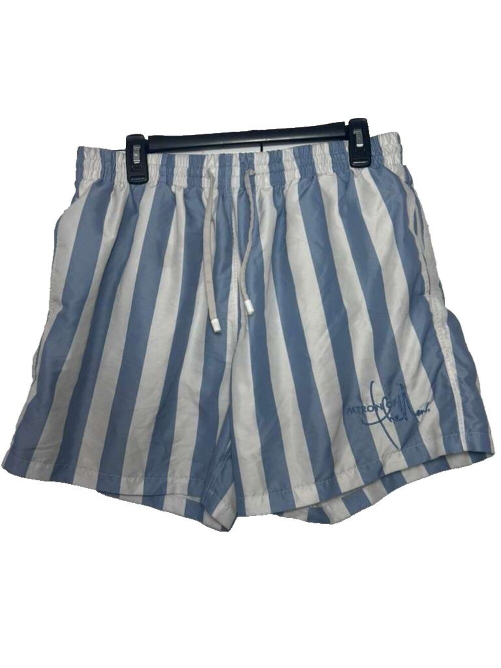 Everest Isles Striped Swim Trunks Men XL Blue White Surf Shorts